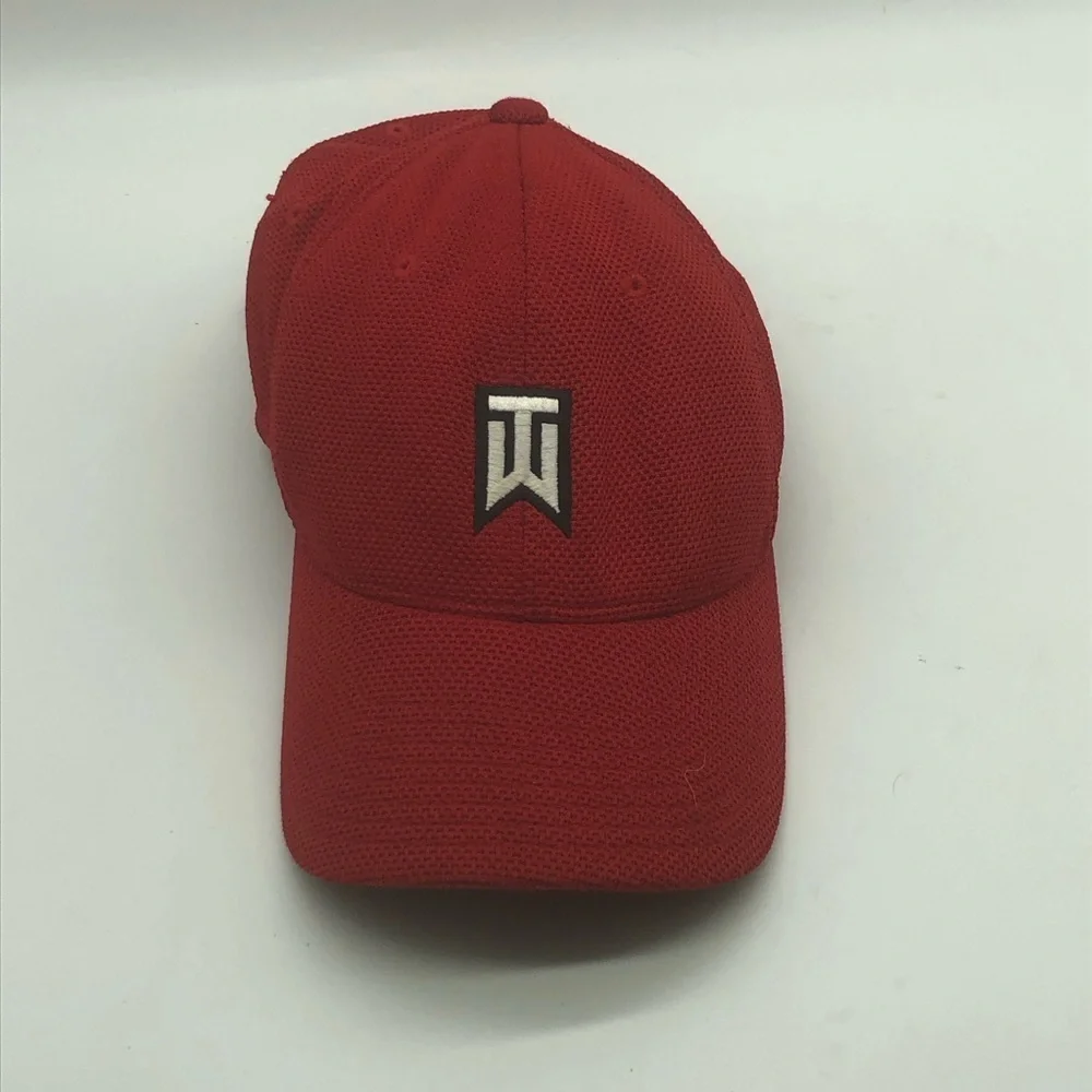 Nike Golf Tiger Woods Hat Red Activewear Stretch Outdoor Casual Cap